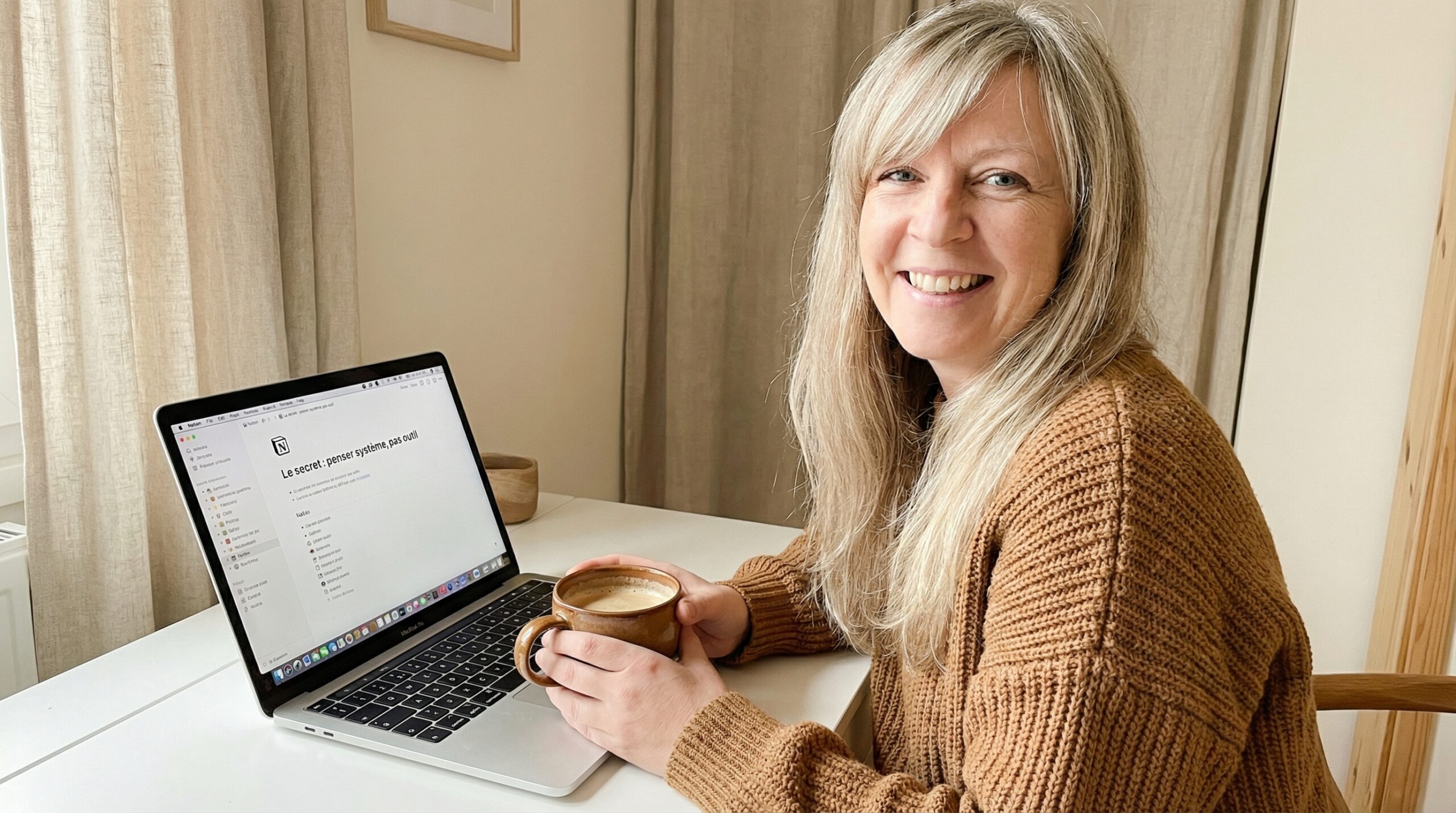 le secret de Caroline Legrand comment organiser mon business avec Notion sur ordinateur portable